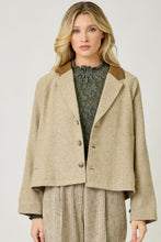 MIxed Media Jacket in Almond Mix