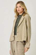 MIxed Media Jacket in Almond Mix