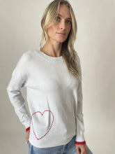 Pookie Graphic Heart Sweater in Light Blue