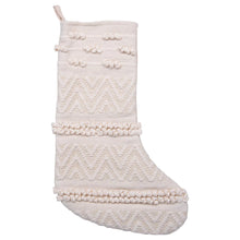 Woven Cotton Blend Stocking in Cream