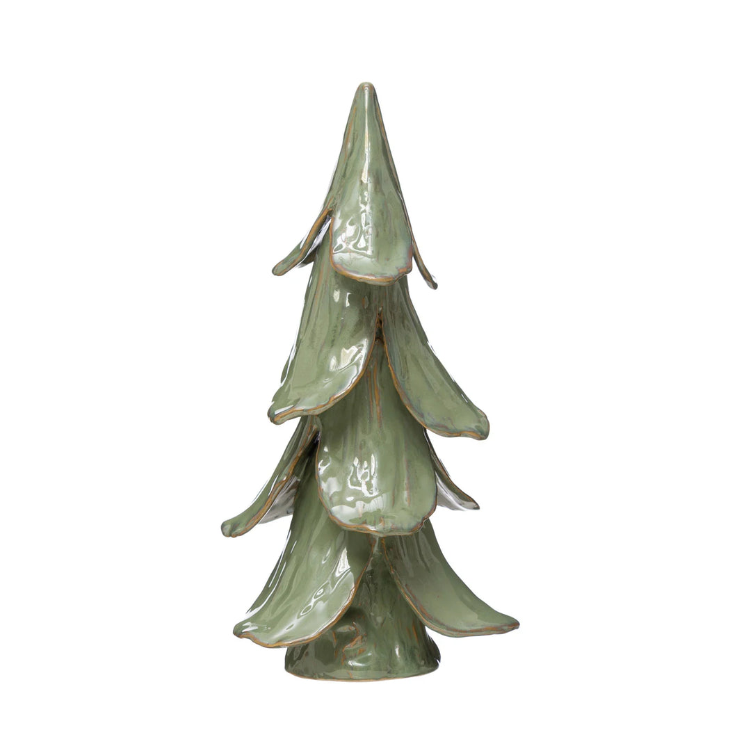 Handmade Stoneware Tree in Mint Glaze