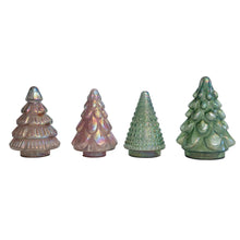 5-1/4" Round x 6-3/4"H Embossed Mercury Glass Tree, Iridescent Finish