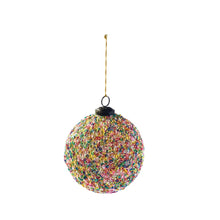 Recycled Glass Ball Ornament with Sequins, Multicolored
