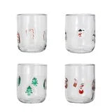 16 oz. Drinking Glass w/ Embedded Holiday Icon Pattern
