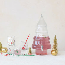 16oz Drinking Glass With Embedded Holiday Icon Pattern