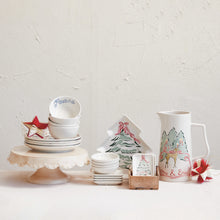 Stoneware Plate with Holiday Pattern featuring Bows