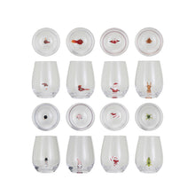 Stemless Wine Glasses with Holiday Figure Inside
