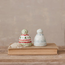 Stoneware Hat Shaped Salt and Pepper Shakers