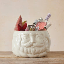 Stoneware Santa Head Shaped Bottle Cooler/Container in White