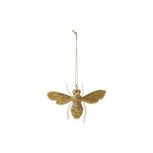 2-3/4” H Resin Bee Ornament with Wire Legs in Gold Finish