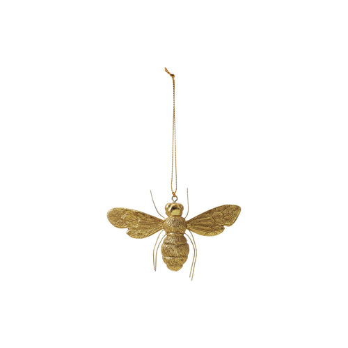 2-3/4” H Resin Bee Ornament with Wire Legs in Gold Finish