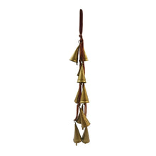 16” Velvet Ribbon Door Hanger with 10 Cone Shaped Bells, Rose and Gold