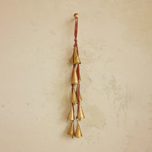 16” Velvet Ribbon Door Hanger with 10 Cone Shaped Bells, Rose and Gold