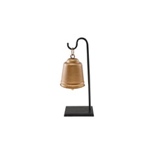 Metal Bell with Stand in Antique Gold Finish and Black