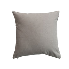 18” Square Cotton Chambray Pillow with Embroidered Floral Pattern