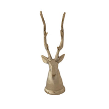 Cast Aluminum Reindeer Head in Gold Finish