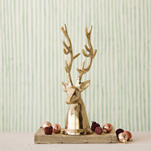 Cast Aluminum Reindeer Head in Gold Finish