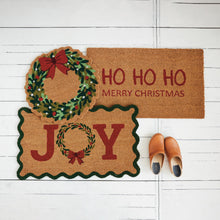 Round Natural Coir Wreath Shaped Door Mat with Bow
