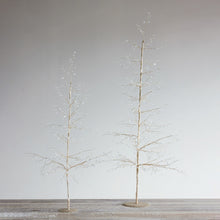Metal Wire Tree with Acrylic Jewels & Glitter in Gold Finish