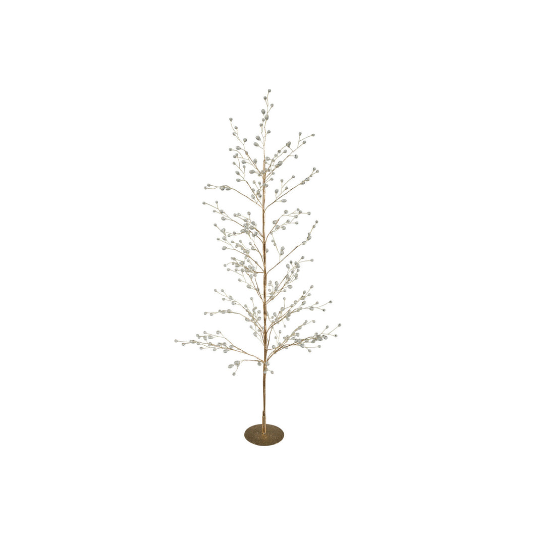 Metal Wire Tree with Acrylic Jewels & Glitter in Gold Finish