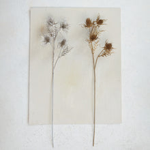 Faux Thistle Stem with Glitter Silver Finish