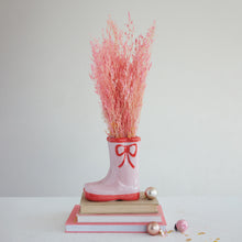 Stoneware Rain Boots Vase with Bow