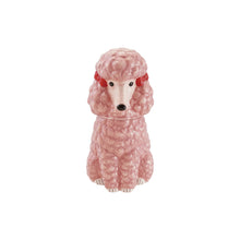 Ceramic Poodle Shaped Cookie Jar with Bows in Pink, Red & Black