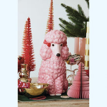 Ceramic Poodle Shaped Cookie Jar with Bows in Pink, Red & Black