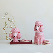 Ceramic Poodle Shaped Cookie Jar with Bows in Pink, Red & Black