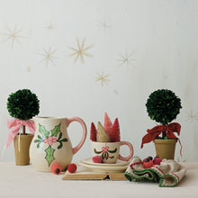 Dried Boxwood Tree in Terracotta Pot with Pink Velvet Bow