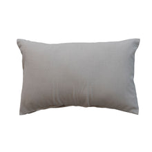 Cotton Lumbar Pillow with Mistletoe Pattern Stripes and Embroidery