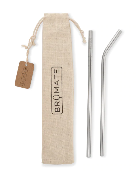 Set of Metal Straws With Cleaner