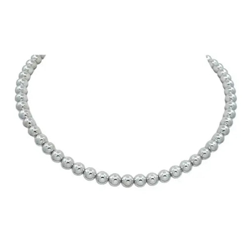 8MM Silver Round Bead Necklace