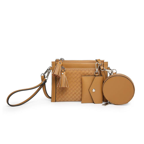 WL2083 Mirabel Woven Double Zip Crossbody/Wallet w/ Pouches