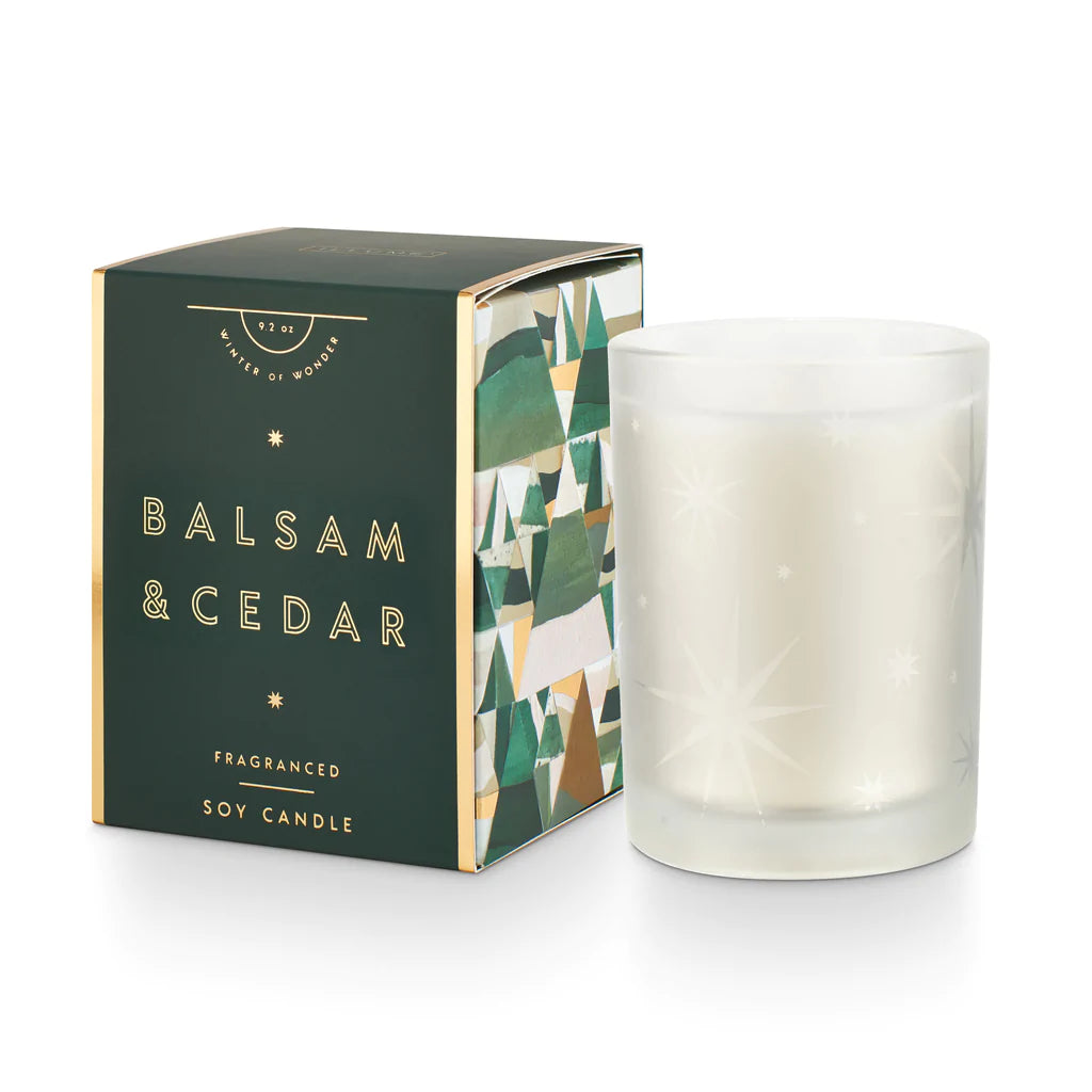 Balsam & Cedar Gifted Glass Candle