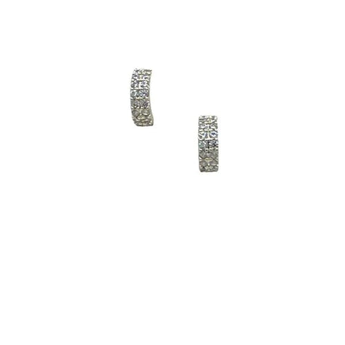 Small Gold Vermeil Half Pave Hoop