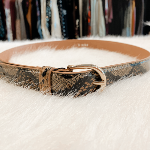 Golden/Brown Snakeskin Belt